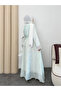 Silk Model Belted Ankle Drawstring Pattern Detailed Women's Dress - 6