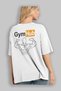 Gym Hub Oversize Back Printed White T-Shirt 100% Cotton Streetwear Premium Comfortable Fit - 3