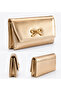 Ribbon Chain Strap Bag - Gold with Bow Stone Detail - 2