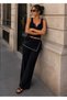 Women's Tie-Waist Sequined Seersucker Stretchy Wide-Leg Trousers - 3