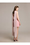 Soulife Pink Halter Neck Tulle Mini Evening Dress - 4