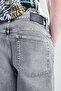 Henry Straight Fit Embroidered Men's Denim Trousers - Gray - 4