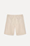 Men's Beige Color Straight Fit Linen Shorts - 2