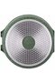 Granite Non-Stick Aluminium Sauce Pan With Lid Green/Clear - 6