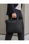 Men's Black Genuine Leather Laptop Bag with Laptop Compartment, Hand and Shoulder Strap, Zipper Closure, Laptop and Briefcase Bag - 5