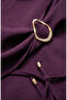 Ring Detailed Lace-Up Hijab Double Set 2280-05 Purple - 4