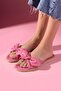 Altea Fuchsia Ribbon Detailed Knotted Slippers - 2
