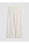 Lcw Vision Ecru Elastic Waist Textured Women's Trousers - 7