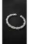 Unisex Steel Twist Silver Color Handcuff Bracelet Diameter 6 cm - 2