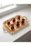 Ecem Large Size Gold Color Metal Rectangular Tray - 2