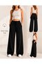 Women's Star Stone Wide Leg High Waist Loose Cut Pocketed Trousers Style Sweatpants