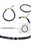 Sodalite Stone Adjustable Steel Bracelet Gold Color Minimal Natural Stone Women's Bracelet - 4