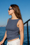Women's Side Gathered Back Detailed Athlete T-Shirt (95% Cotton), (White, Black, Anthracite) - 8