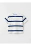 Boy's 100% Cotton Striped Fine Woven Elastic Waist Pocket Shorts Two-Piece Set [Navy Blue] - 6