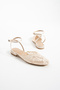 Larista Lace Detail Back Strap Buckle Women's Flat Sandals - 4