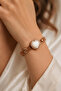 Women's White Stone Heart Figured Copper Bracelet Adjustable Stylish and Elegant Design - 2