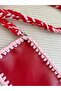 Knitted Cross Strap Faux Leather Handbag Small Phone Bag with Neck Shoulder Strap - 3