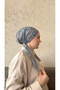 Light Blue Ethnic Pattern Soft Scarf Bonnet - Non-Slip, Anti-Sweat (Non-Slip)