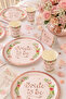 Bride to Be Written Rosegold Floral Cardboard Plate and Cup Set of 8, Bride Party Table Decoration - 3