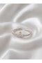 Zircon Stone Lotus Leaf Patterned Adjustable Silver Color Face - 2