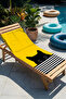 Cat-Themed Yellow and Black Children's Beach Towel - Striped Modern Unisex Quick-Drying Microfiber Towel - 6