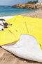 Yellow Kids Beach Towel with Cat Figure - Cute Minimalist White Kids Quick-Dry Microfiber Towel - 3