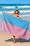 Pink Blue Color Block Beach Towel - Minimalist Pastel Modern Pool Sea Quick Dry Beach Cover-Up - 6