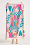 Playing Card Girl Pop Art Beach Towel - Retro Modern Turquoise Fuchsia Quick Dry Microfiber Towel - 4