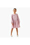 Peter Pan Collar Long Puff Sleeves Dress with Floral Print - 2