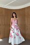 Digital Floral Print Pink Strap Dress - 2