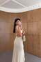 Lace Cream Lycra Maxi Dress - 3