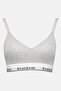 Women Brand Logo Padded Bralette, Light Grey - 2