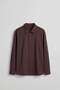 Men's Oversize Striped Boxy Fit Long Sleeve Shirt Burgundy