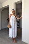 Pearl Design Maxi Dress - White