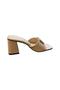 Women's Thick Heeled Broken Buckle Patent Leather Slippers - 8