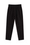 1019 Women's 100% Cotton Gabardine Elastic Waist Carrot Cut Trousers Black - 3