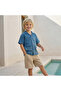 Knee Length Buttoned Waist Shorts with Pockets - 5