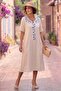 Blue Embroidered Linen Dress - 2