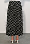 Women's Polka Dot Long Skirt 8084 - Black - 7