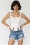 Women's White Pink Polka Dot Rope Detailed Corset Blouse 1111 60286337 - 5