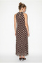 Women's Bitter Coffee Halter Collar Polka Dot Lined Crush Chiffon Long Dress De261060 60286340 - 5