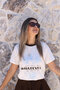 Ecru Collar Brown Blue Printed Tshirt - 4