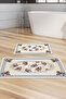 Non-Slip, Washable, Digitally Printed 2-Piece Toilet Seat Set |   Rectangle |   Leather Sole |   Classic |   9171m - 5