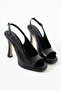 Lina Black Open Back Evening Dress Platform Heeled Shoes - 2
