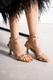 Lora Gold Evening Dress Short Heeled Shoes - 4