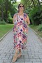 Kayik Yaka Jopone Kol(Without Collar) Ethnic Patterned Bell Cut Extra Large Size Flawed Dress - 6