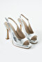 Lina Silver Open Back Evening Dress Platform Heeled Shoes - 2