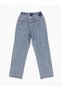 Men's Baggy Jean Trousers Elastic Waist Lace-Up Comfortable Fit Denim - Ice Blue - 2