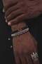 Men's Knitted Patterned Steel Handcuff Bracelet Black - 2