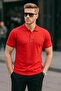 Men's Relaxed Short Sleeve Red Polo Collar T-Shirt